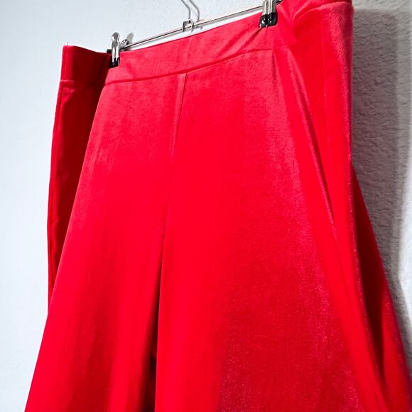 NEW Lane Bryant Velvet Flare Pant Holiday Red No Gap Waist Band Size 16 Comfy XL - Picture 7 of 9